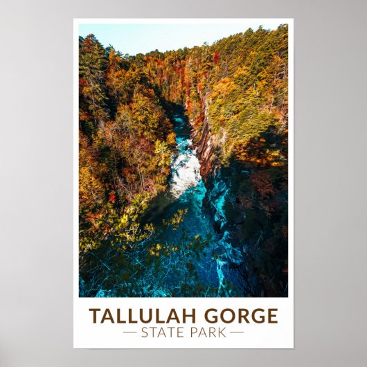 Tallulah Gorge State Park Georgia Waterverf Poster (Voorkant)