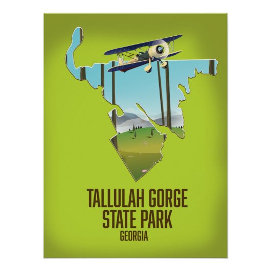 Tallulah Gorge State Park-kaart Perfect Poster (Voorkant)