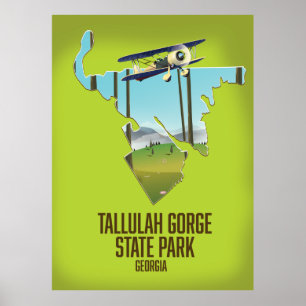 Tallulah Gorge State Park-kaart Poster