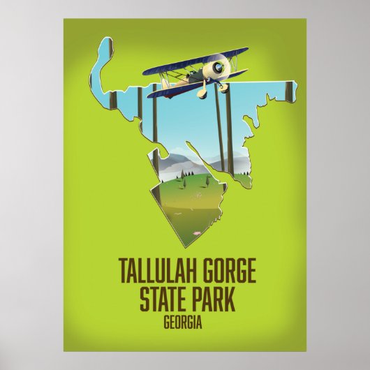 Tallulah Gorge State Park-kaart Poster (Voorkant)