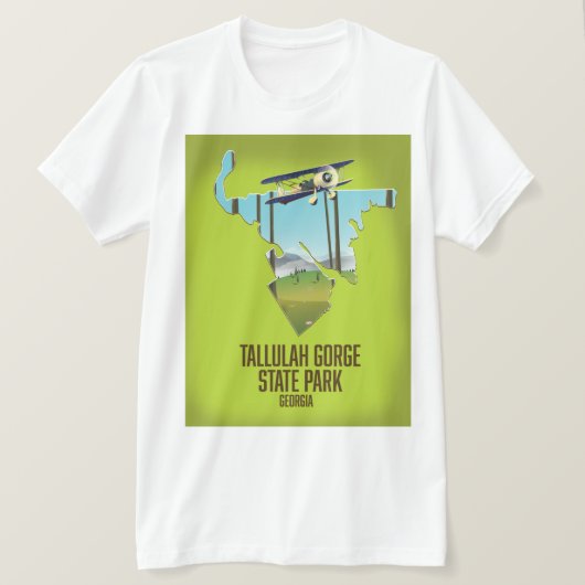 Tallulah Gorge State Park-kaart T-shirt (Design voorkant)