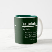 Tallulah Personalized Name Coffee Mug Tweekleurige Koffiemok (Voorkant rechts)