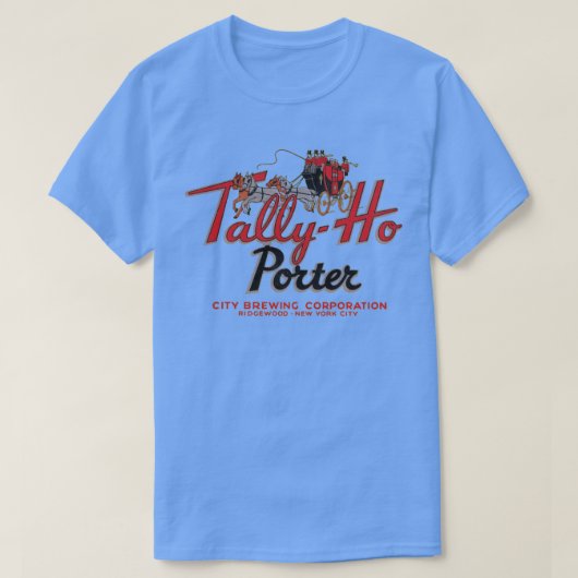 TallyHo Porter Bier Retro Gedekte Brouwerij T-shirt (Design voorkant)