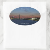 Talmadge Bridge-sticker Ovale Sticker (Tas)