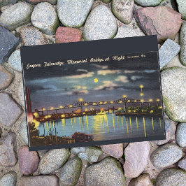 Talmadge-brug 's nachts Savannah GA retro Briefkaart