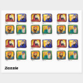 Talmud Studie Aid: Vier Wijzen Vierkante Sticker (Vel)