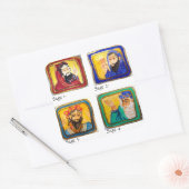 Talmud Studie Aid: Vier Wijzen Vierkante Sticker (Envelop)