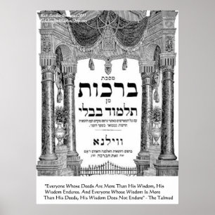 Talmud "Wijsheid/Daden" Quote Poster