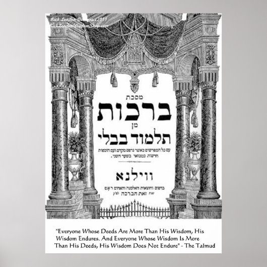 Talmud "Wijsheid/Daden" Quote Poster (Voorkant)