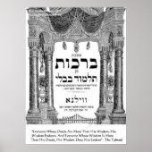 Talmud "Wisdom/Deeds" Citaat Poster (Voorkant)