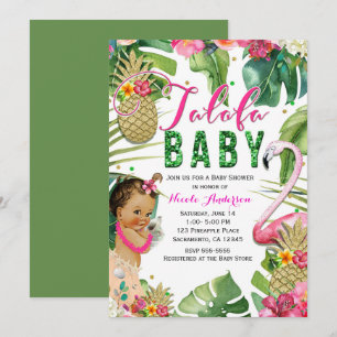Talofa Tropical Floral Baby Girl  Shower Kaart