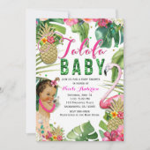 Talofa Tropische Bloemen Baby Meisje  Douche Kaart (Voorkant)