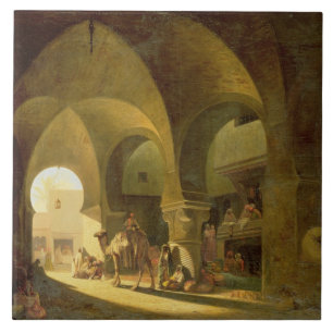 Talrijke figuren in een Noord-Afrikaanse Bazaar, 1 Tegeltje