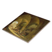 Talrijke figuren in een Noord-Afrikaanse Bazaar, 1 Tegeltje (Zijkant)