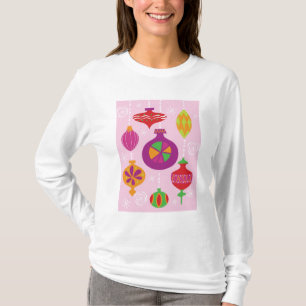 Talrijke kerstversiering, geïllustreerd in versch t-shirt