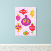 Talrijke kerstversiering, geïllustreerd in verschi canvas afdruk (Insitu (Houten vloer))