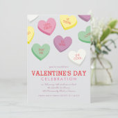 Talrijke Snoep Heart Valentine Day Uitnodiging (Staand voorkant)