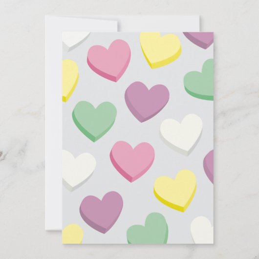 Talrijke Snoep Heart Valentine Day Uitnodiging (Achterkant)