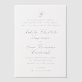 Talula Elegant Wedding Vellum Uitnodigingen