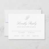 Talula Sage Green Elegant Wedding RSVP Kaartje (Voorkant)