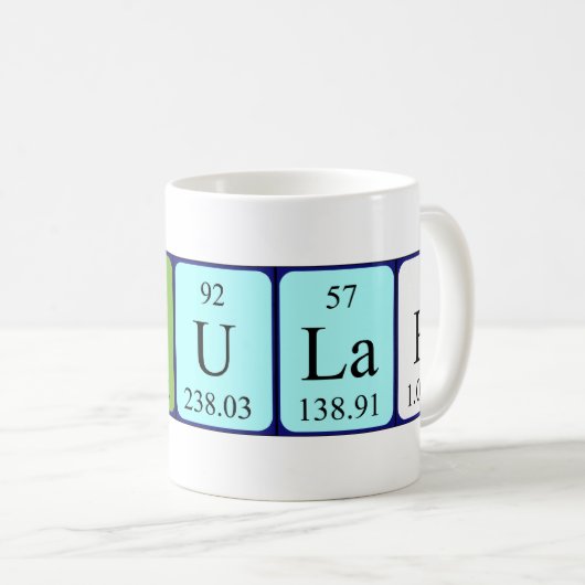 Talulah periodieke lijstnaam mok (Voorkant rechts)