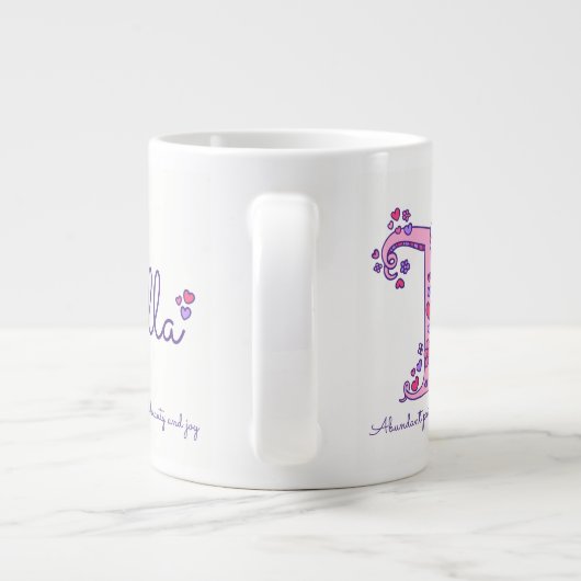 Talulla douanenaam roze grote koffiekop (Achterkant)