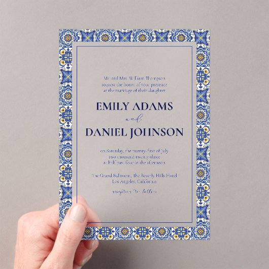 Talvera Fiesta Spaanse Mexicaanse bestemming bruil Acryl Uitnodigingen (Insitu (Draagbaar))