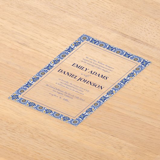 Talvera Fiesta Spaanse Mexicaanse bestemming bruil Acryl Uitnodigingen (Laagn)