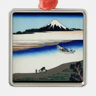 Tama in de provincie Musashi Hokusai Metalen Ornament