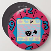 Tamagotchi badge. ronde button 6,0 cm (Voorkant /achterkant)