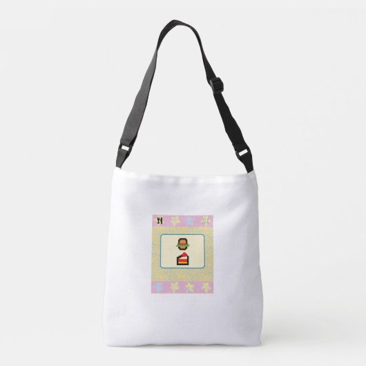 Tamagotchi canvas tas (Achterkant)