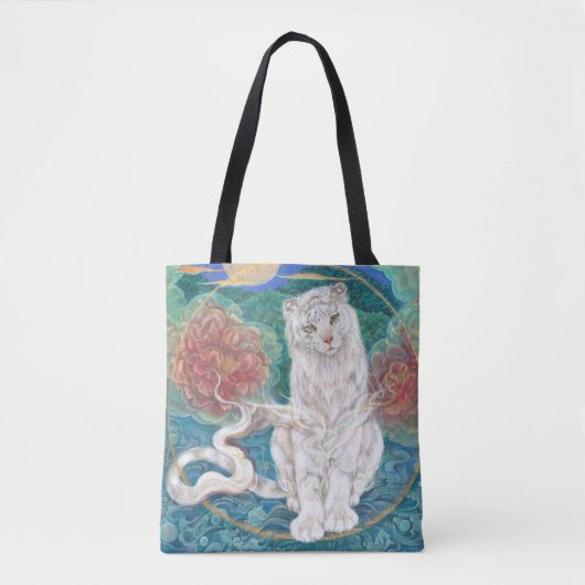 Tamaki: Divine White Tiger of the Moonlit Ring Tote Bag (Voorkant)