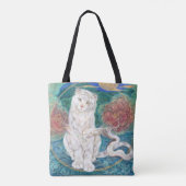 Tamaki: Divine White Tiger of the Moonlit Ring Tote Bag (Achterkant)