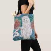 Tamaki: Divine White Tiger of the Moonlit Ring Tote Bag (Dichtbij)