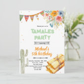 Tamale birthday party invitation kaart (Staand voorkant)
