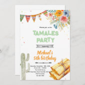 Tamale birthday party invitation kaart (Voorkant / Achterkant)