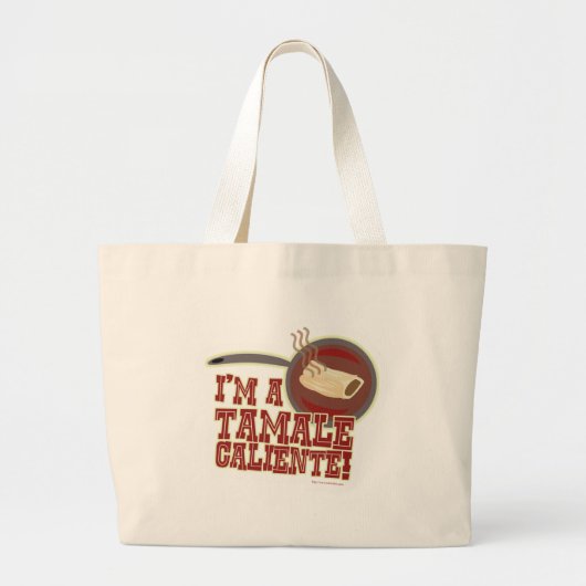 Tamale Caliente Funny Food Cartoon Slogan Grote Tote Bag (Voorkant)