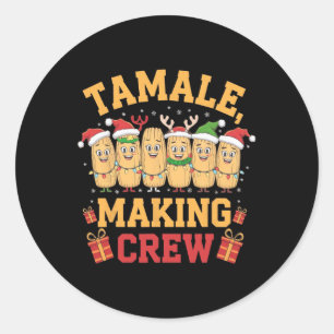 Tamale maakt bemanning grappige Mexicaanse kerstpy Ronde Sticker