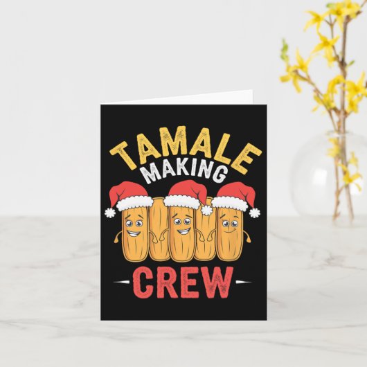 Tamale maken Crew Christmas Cooking Party Fun Kaart (Gele Bloem)