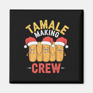 Tamale maken Crew Christmas Cooking Party Fun Magneet