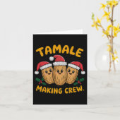 Tamale maken Crew Kerstfeest Mexicaanse familie Kaart (Gele Bloem)
