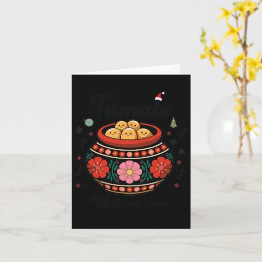 Tamale Making Crew Christmas Family Matching Tamal Kaart (Gele Bloem)