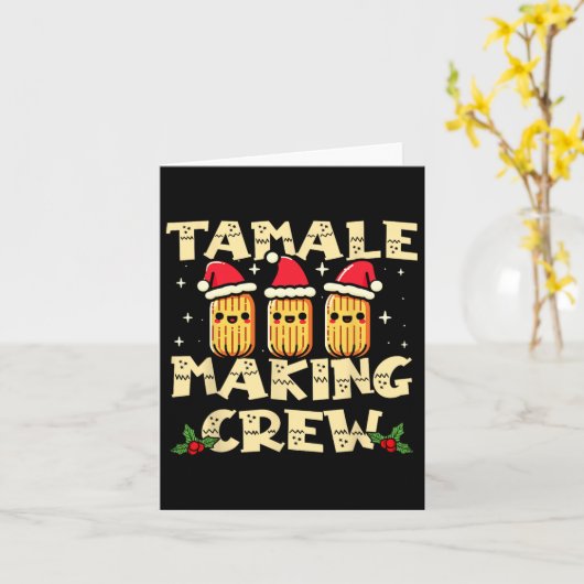 Tamale Making Crew Tamale Seizoen Pret Mexicaans C Kaart (Gele Bloem)