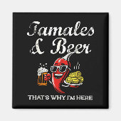 Tamales &amp; Beer Funny Tamale Season Mexican Chr Magneet (Voorkant)