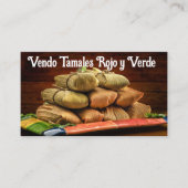 Tamales de rojo y verde visitekaartje (Voorkant)