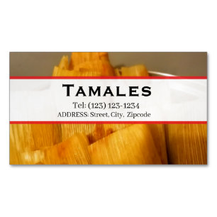 Tamales-diensten bewerkbare zakelijke kaart magnetisch visitekaartje
