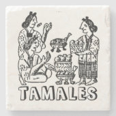 Tamales (Florentine Codex, 16e eeuw) Stenen Onderzetter (Voorkant)