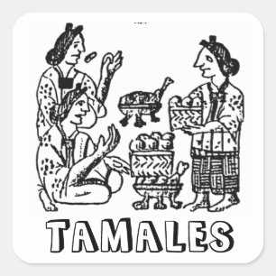 Tamales (Florentine Codex, 16e eeuw) Vierkante Sticker