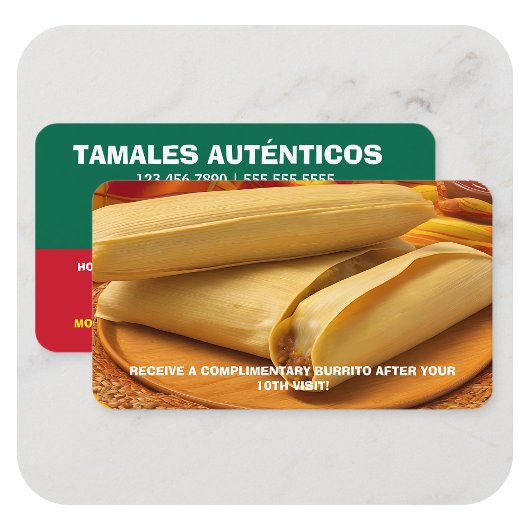 Tamales Loyalty Kaart Visitekaartje