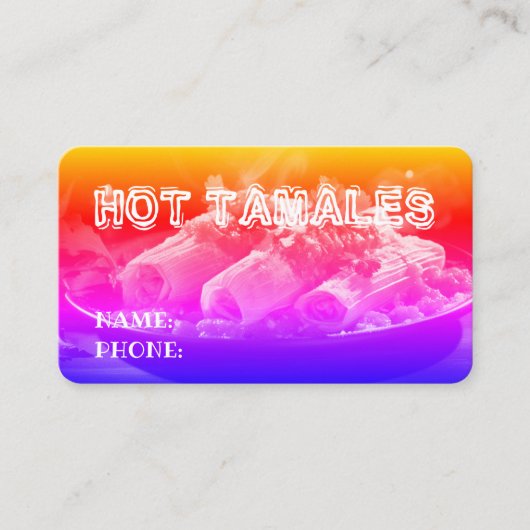 Tamales Rainbow Visitekaartje (Voorkant)